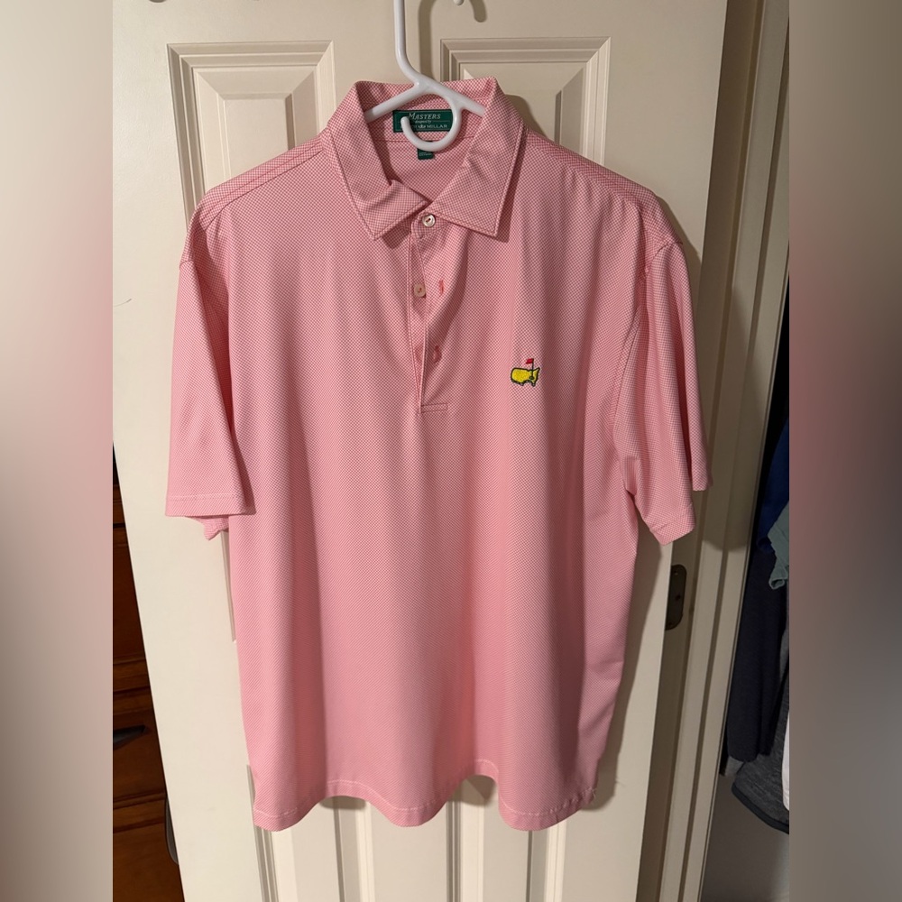Masters By Peter Millar Men’s Polo Size Medium Pink Great Condition